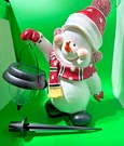 Avon Snowman, W/ Solar Power Lantern, Ground Stake Indoor Outdoor 13IN. Fixed Price $38.50.