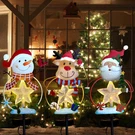 3 Pack Christmas Stake Decor, Outdoor Garden Solar Light Metal Snowman/santa Cla. Fixed Price $42.99.