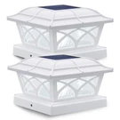 Siedinlar Solar Post Cap Lights Outdoor Glass 2 Modes 8 Leds Pack, White. Fixed Price $43.99.