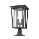 Z-lite Seoul 2 Light Outdoor Pier Mount, Bronze/clear 571PHBR-533PM-ORB. Fixed Price $596.00.