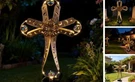 Solar Power Cross Stake Warm White Color Florals Lights Garden Decor. Fixed Price $44.41.