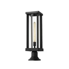 Z-lite Glenwood 1 Light 22" Outdoor Pier Mount, Black, Clear 586PHBR-553PM-BK. Fixed Price $282.20.