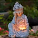 Buddha Statue Outdoor With Lotus Flower Light, IP65 Waterproof Solar L.... Fixed Price $64.45.