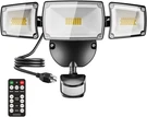 Ustellar 55W Plug In Flood Outdoor, 5500LM Motion Sensor Lights Wi. Fixed Price $69.79.