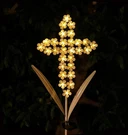 White Cross Garden Stake Solar Lights Metal Hydrangea Memorial Gi.... Fixed Price $39.49.