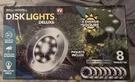 Bell + Howell Stainless Solar Powered 8 Led Outdoor Disk Lights - Pack New. Fixed Price $34.99.