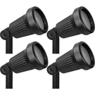 Sterno Home Ribbed 20W Cast Aluminum Halogen Outdoor Spotlight, Black (4 Pack). Fixed Price $37.42.