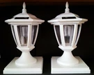 2-PACK Solar White Hexagon Post Cap Light W/ Leds Wall Mount 4"/ 5" 6". Fixed Price $49.00.