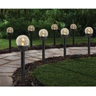 Outdoor Solar Pathway Garden Lights Crackle Glass Ball Led 3 Lumens 6 Pack. Fixed Price $33.95.