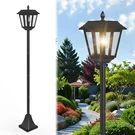 Agotd Solar Lamp Post Lights Outdoor Waterproof, 70" Tall Black. Fixed Price $57.11.
