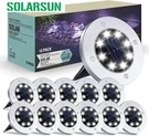 12-PACK Solarsun Outdoor Powered 12LED Ground Lights For Landscape Garden. Fixed Price $54.99.