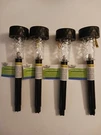 "garden" Lot Of 4 Black Outdoor Solar Stake Led Lawn Decor Lights...new. Fixed Price $15.97.