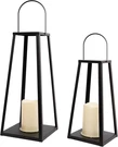 2PCS Solar Lanterns For Outdoor DECOR-20IN 15.6IN Black Metal Candle W/. Fixed Price $87.48.