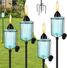 Nonley 4-PACK Glass Garden Torches For Outside, 61 Inch Upgraded Outdoor Citrone. Fixed Price $47.99.