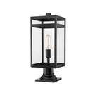 Z-lite Nuri Light 19.75" Outdoor Pier Mount/sq, Black/clear 596PHMR-533PM-BK. Fixed Price $208.00.