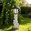 Solar Angel Garden Statue - 15" Led Cherub Sculpture With Lantern Patio Light. Fixed Price $60.00.