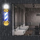 Classic Barber Pole Light Spa Salon Spinning Blue, White, Gold Stripe Sign. Fixed Price $85.36.