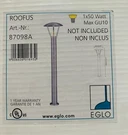 Eglo 87098A Roofus Single-bulb Post Light. Fixed Price $60.00.