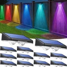 Solar Fence Lights Outdoor 12 Pack, Warm White & Colors Rgb, IP66 Waterproof. Fixed Price $52.82.