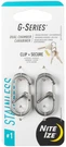 Nite Ize 2-PACK G-series Dual Chamber S.s. Carabiner #1 Stainless. Fixed Price $11.00.