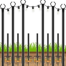 Ahrlhr 10 Ft String Light Poles 6 Pack Forked Metal Outdoor Stand. Fixed Price $89.99.
