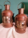 Nippon Sento Antique Japanese Copper Masthead Lights Set Of 2 Great Condition. Fixed Price $700.00.