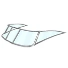 Sea Fox Boat Windshield Light Blue Glass Aluminum 102 1/2 Inch. Fixed Price $1244.75.