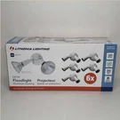 6 Pack Lithonia Lighting Floodlight Aluminum Housing White 120V, 300W, Brand New. Fixed Price $29.99.
