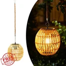 Livinlarge Solar Rattan Lantern Outdoor Hanging Waterproof Garden. Fixed Price $53.99.