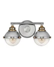 Hinkley Fletcher 5172CM 2-LIGHT Led Bathroom Vanity Fixture, Clear Seedy Glass. Fixed Price $301.40.