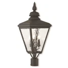 Livex Cambridge Light Outdoor Post Top Lantern, Black/clear Water 20433-04. Fixed Price $893.96.