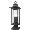 Z-lite Tiberius 4LT 27" Outdoor Pier Mount/square, Black/seed 5017PHBS-SQPM-BK. Fixed Price $430.00.