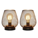 Trirocks Set Of 2 Battery Operated Lamp Led Table Lantern, Metal Cage Cordles.... Fixed Price $44.80.