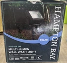 Hampton Bay Solar Led Wall Wash Light Black Dual Lumen Outdoor Weather Resistant. Fixed Price $40.00.