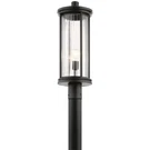Kichler Barras 23.25" 1 Post Light, Ribbed Glass, Black - 59025BK. Fixed Price $304.99.