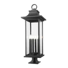 Z-lite Tiberius 6LT 12" Outdoor Pier/round, Black/seed 5017PHXLR-533PM-BK. Fixed Price $522.00.