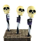 Lot Of 3 Solar Powered Skeleton Skull Stakes Halloween Path Lighting 14". Fixed Price $21.99.