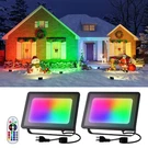 2 Pack 50W Christmas Led Flood Lights 500W Equi Color Changing With Remote Wa.... Fixed Price $43.24.