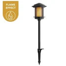 Hampton Bay Ambrose 2.4 Lm Led Path Light W/ Flicker Flame Effect, Matte Black. Fixed Price $29.95.
