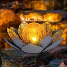 Huaxu Solar Lights Outdoor Garden , Amber Crackle Globe Glass Lotus Decora. Fixed Price $41.99.