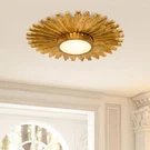 Matrix Decor 21.65 In. 16W Led Gilt Wood Sunburst Flush Mount Ceiling Light. Fixed Price $99.99.