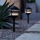 Three-tier Pagoda 11" High Black Modern Led Landscape Path Light. Fixed Price $59.99.