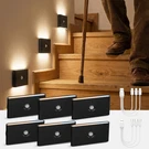 6 Packs Rechargeable Motion Sensor Stair Light Black (magnetic Mounting Design)(. Fixed Price $47.59.