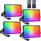 Rgbw Led Flood With Remote, 30W Color Changing Uplights For Events 4 Pack. Fixed Price $99.99.