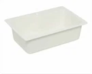 Drop-in/undermount Solid Surface 33 In. 1-HOLE Single Bowl Kitchen Sink White. Fixed Price $260.28.
