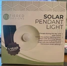 Tiered Designs Solar Pendant Light White New Box Damage. Fixed Price $15.00.