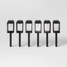 6PK Solar Led Outdoor Path Lights Matte Black - Threshold. Fixed Price $70.00.