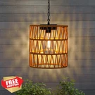 Livinlarge Solar Rattan Pendant Lantern Outdoor Waterproof Boho. Fixed Price $46.99.