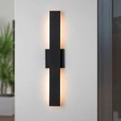 Cattleya 22-IN Matte Black Hardwired Integrated Led Outdoor Wall Light. Fixed Price $32.00.
