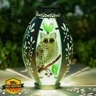 Starsoul Owl Solar Lantern Waterproof Metal Stained Glass Garden. Fixed Price $34.99.